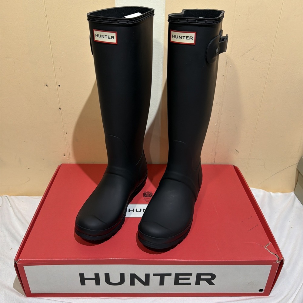 Hunter Tall Matte Black Rain Boots